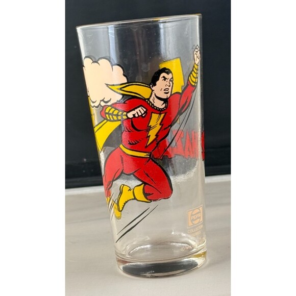 Vintage 70s DC Comics SHAZAM! Super Hero Pepsi Collector Series Tall Glass 1978‎